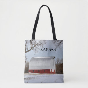 Tote Bag Kansas Red Grange et neige