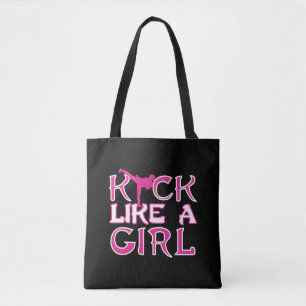 Tote Bag Karate Kickboxing Girl Fighter