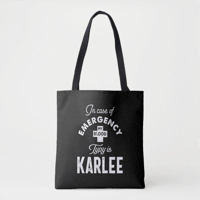 Tote Bag Karlee Nom personnalisé Cadeau Anniversaire (Devant)