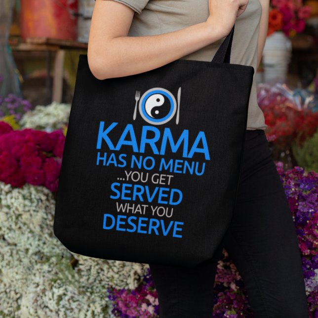 Tote Bag Karma N'A Pas De Menu... Yin Yang Graphic (Créateur téléchargé)