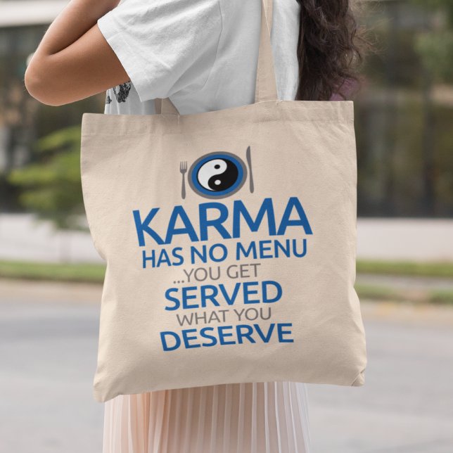 Tote Bag Karma N'A Pas De Menu... Yin Yang Graphic (Créateur téléchargé)