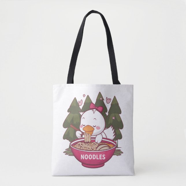 Tote Bag Kawaii canard ramen (Devant)
