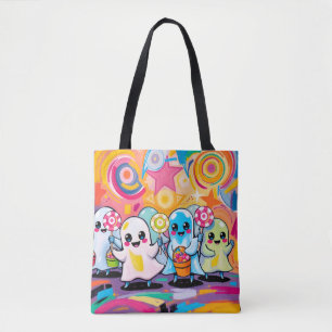 Tote Bag Kawaii Candy Parade Carton coloré mignon
