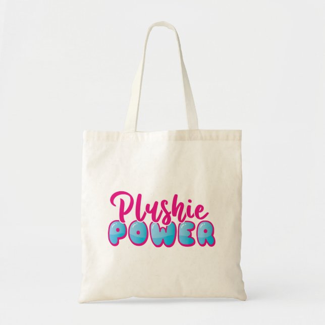Tote Bag Kawaii Cute rose bleu Plushie puissance (Devant)