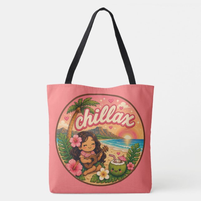 Tote Bag Kawaii Hawaii - Citation mignonne (Dos)