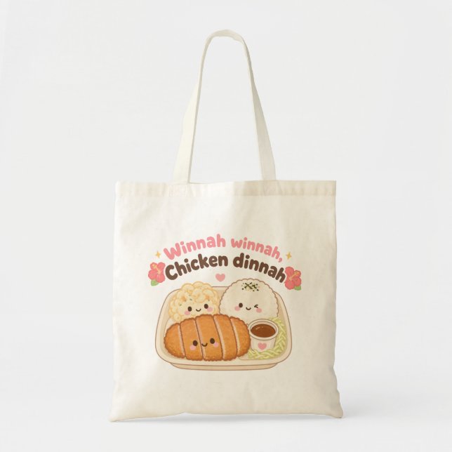 Tote Bag Kawaii Hawaii - Dîner au poulet (Devant)