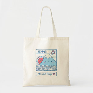 Tote Bag Kawaii Love Mount Fuji et Sun Japan Doodle