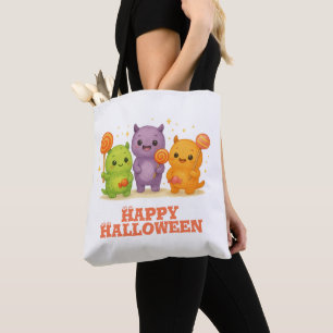 Tote Bag Kawaii Monsters & Lollipops Cute Halloween Fourre-