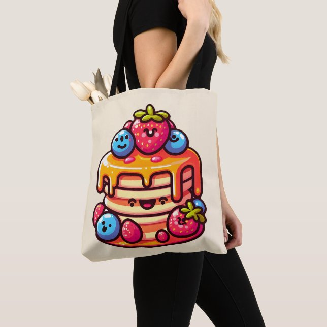 Tote Bag Kawaii Pancake Petit-déjeuner Cuisine Conception d (De près)