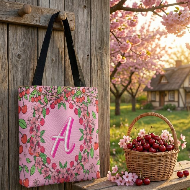 Tote Bag Kawaii Red Cherry Vibes Cute Girly Aesthetic (Créateur téléchargé)