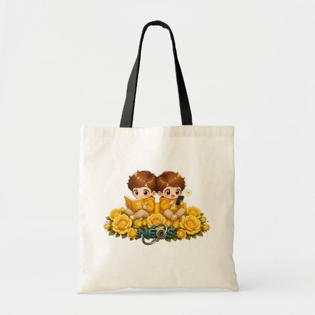 Tote Bag Kawaii Zodiac Neos Gémeaux (Devant)