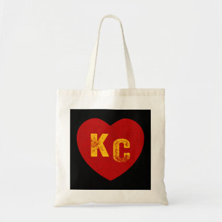 Tote Bag KC Coeur rouge et jaune Kansas City Coeur jaune