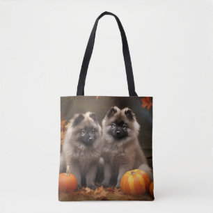 Tote Bag Keeshond Chiot Automne Citrouille délice