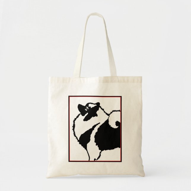 Tote Bag Keeshond Graphics - Cute Original Chig Art (Devant)