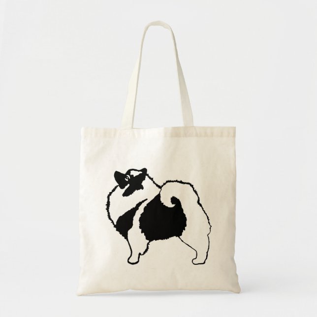 Tote Bag Keeshond Graphics - Cute Original Chig Art (Devant)
