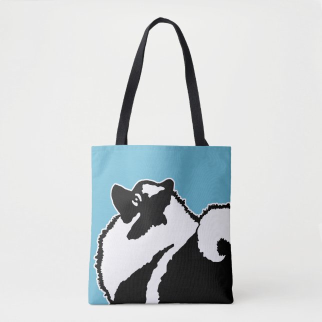 Tote Bag Keeshond Graphics - Cute Original Chig Art (Devant)
