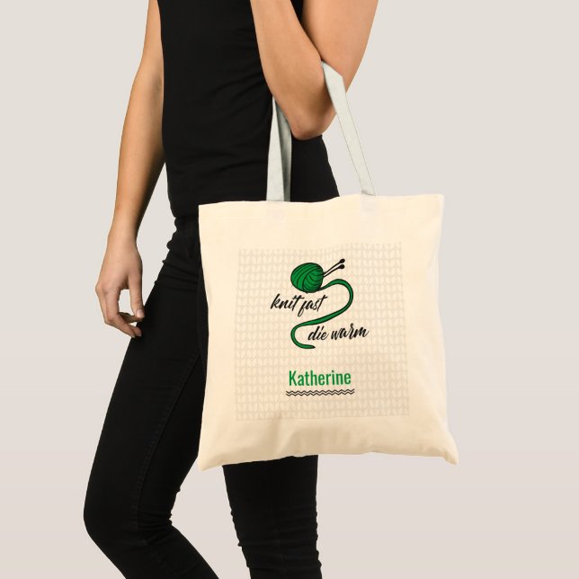 Tote Bag Kelly Green Knit Fast, Die Warm (Devant (produit))