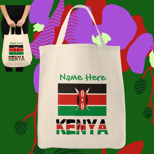 Tote Bag Kenya Drapeau Kenyan Personnalisé Vert  (Créateur téléchargé)