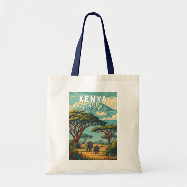 Tote Bag Kenya Illustration Travel Art Vintage (Devant)