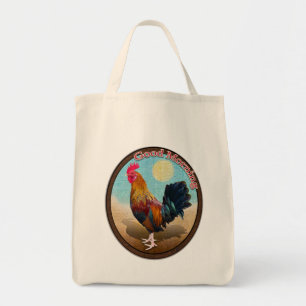 Tote Bag Key West - Coq tzigane Good Morning Vintage Oval