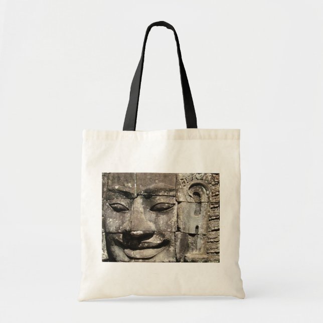 Tote Bag Khmer Stone Face ... Temple de Bayon, Cambodge (Devant)