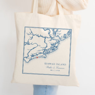 Tote Bag Kiawah Island SC Marine Blue Wedding Favoriser Bie