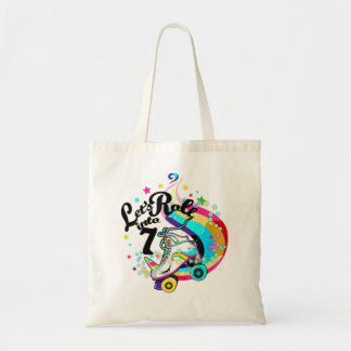 Tote Bag Kids 7 Year Old Birthday Girl Roller Skate Unicorn