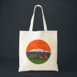 Tote Bag Kilimanjaro Altitude<br><div class="desc">This design features two giraffes standing under Mt. Kilimanjaro in Africa! This version includes the altitude (19, 341 ft).</div>