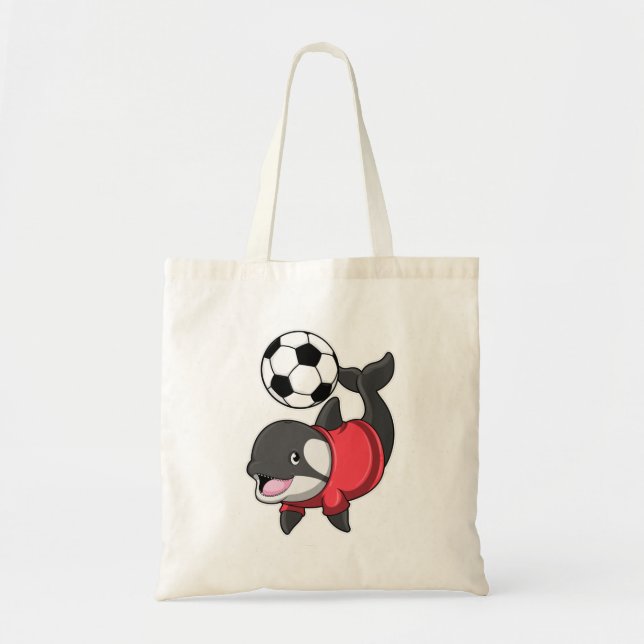 Tote Bag Killerwhale comme joueur de football avec Soccer (Devant)