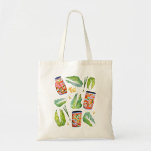 Tote Bag Kimchi Ingrédients Fun Fermentation Aquarelle
