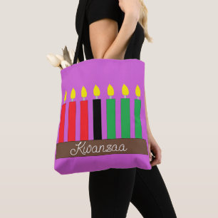 Tote Bag Kinara pour Kwanzaa : Lavande