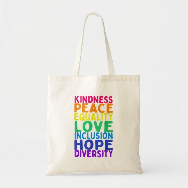 Tote Bag Kindness Paix Égalité Inclusion Diversité Hum (Devant)
