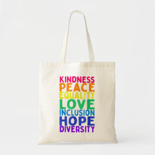 Tote Bag Kindness Paix Égalité Inclusion Diversité humaine