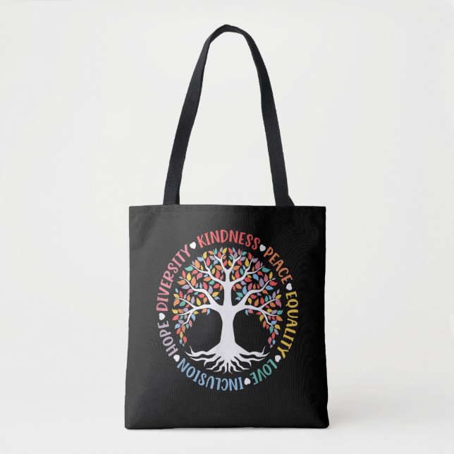 Tote Bag Kindness Peace Equality Love Inclusion Diversity (Devant)