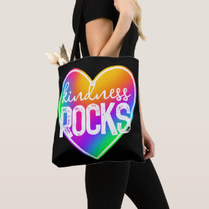Tote Bag Kindness Rocks Rainbow Heart