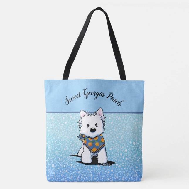 Tote Bag KiniArt Westie Peach (Devant)