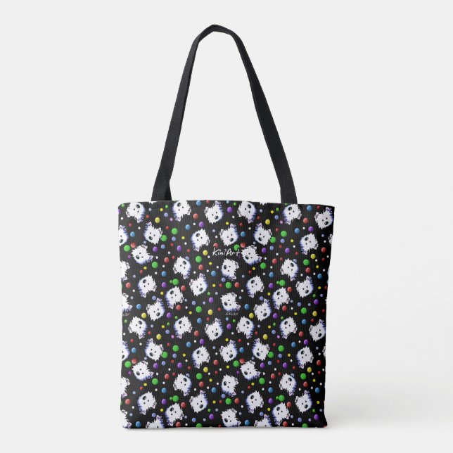 Tote Bag KiniArt Westie Polka Dot (Dos)