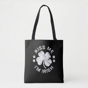 Tote Bag Kiss Me Je suis Irlandais T-Shirt Saint Patrick Da