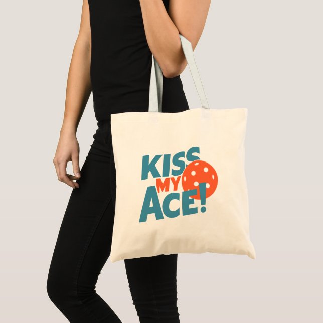 Tote Bag Kiss My Ace Drôle Joueur de Pickleball Dit Femmes (Devant (produit))