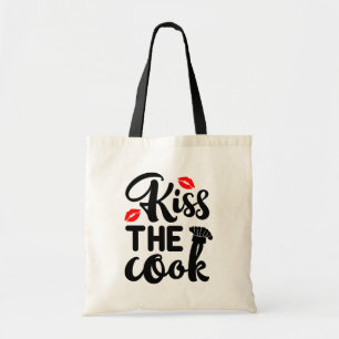 Tote Bag Kiss the Cook, Baker, Cuisine, Chef, Kitchen,