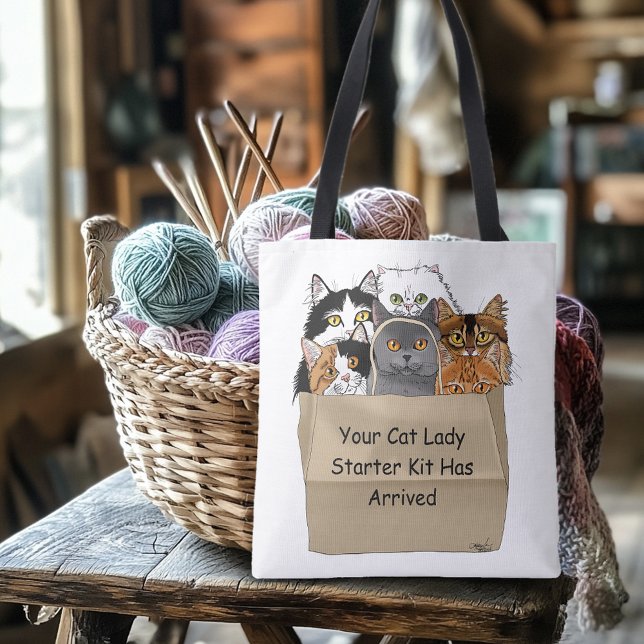 Tote Bag Kit de démarrage de Dame aux chats  (Créateur téléchargé)