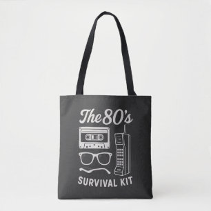 Tote Bag Kit de Survie Rétro 80 Nostalgie Design Esthétique
