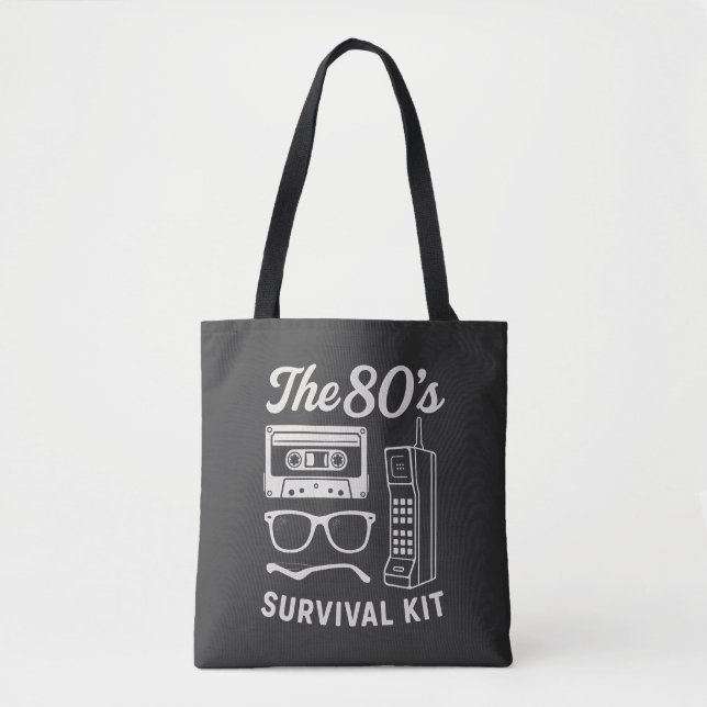 Tote Bag Kit de Survie Rétro 80 Nostalgie Design Esthétique (Devant)