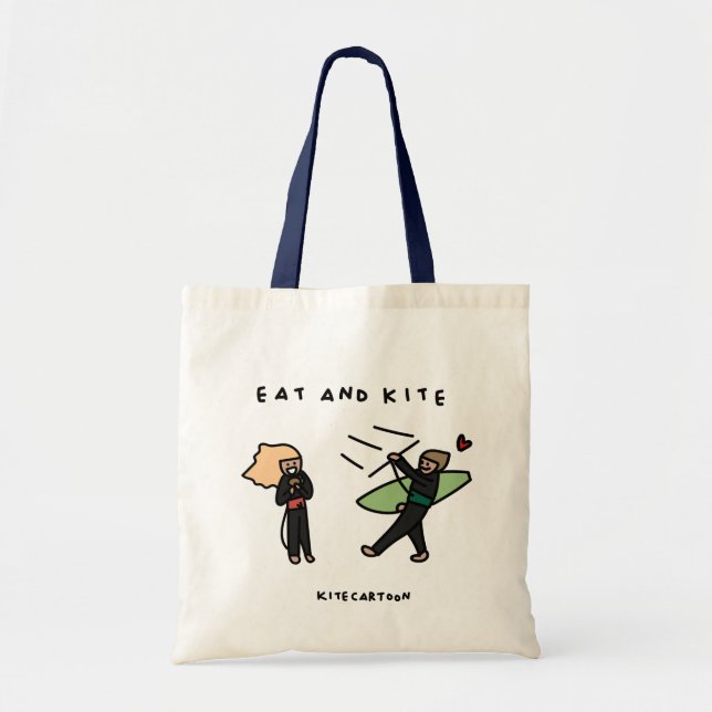 Tote Bag Kiteboard/kitesurf - Manger et cerf-volant (Devant)