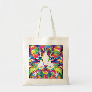 Tote Bag Kitten Chat Visage Prismatique Design-21908