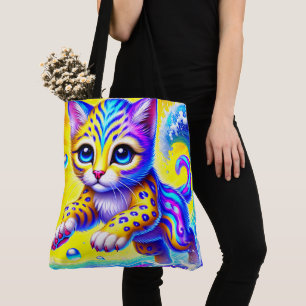Tote Bag Kitten coloré