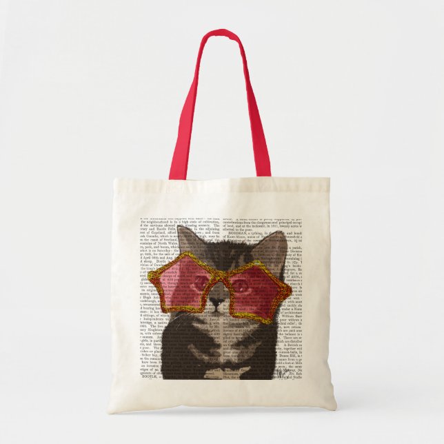 Tote Bag Kitten dans les lunettes de soleil étoilées (Devant)