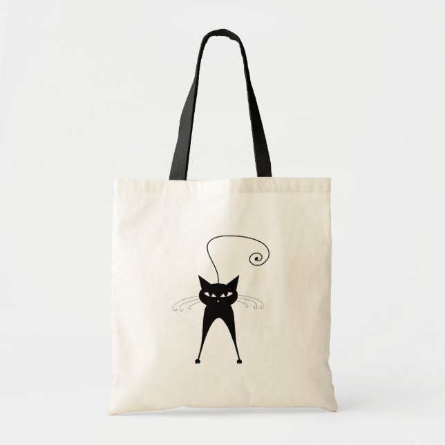 Tote Bag Kitty fantaisie noir 6 (Devant)