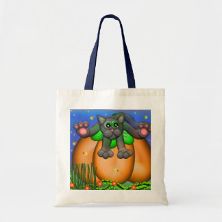 Tote Bag Kitty sur un budget Fourre-tout de citrouille
