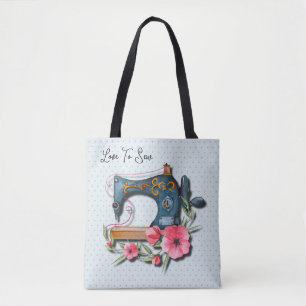 Tote Bag Knit de machine à coudre bleu orange